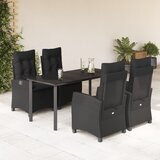 vidaXL 5-dijelni vrtni blagovaonski set s jastucima od poliratana crni | shoptok.hr