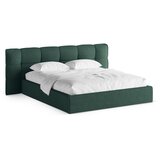 Micadoni Temno zelena oblazinjena zakonska postelja s prostorom za shranjevanje z letvenim dnom 180x200 cm Eric – | Shoptok.si