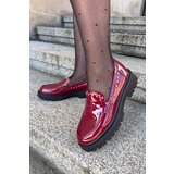 Boto Ladies Patent Moccasins With Decoration Bordeaux Nallae | shoptok.hr