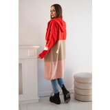 Kesi Striped hooded sweater red+camel+powder pink | Shoptok.si
