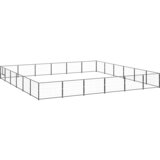 vidaXL Pasji boks črn 36 m² jeklo Cene