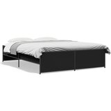 vidaXL Okvir kreveta crni 140 x 200 cm od konstruiranog drva i metala Cijene