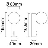 Open Design OR85556 - Kupatilsko zidno svetlo BOLETTA 1xG9/8W/230V IP44 crna | Eponuda.com