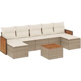 Maison Chic Seti vrtnega pohištva - Vrtna garnitura - Vrtni pohištvo set 8-delna z blazinami bež poli ratan, (21802158) | Shoptok.si