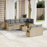  10-dijelni set vrtnih sofa s jastucima bež od poliratana | shoptok.hr