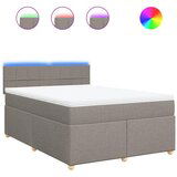 vidaXL Box spring postelja z vzmetnico taupe 140x200 cm blago, (21307512) | Shoptok.si