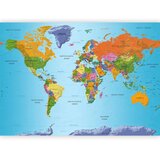  Foto tapeta - World Map: Colourful Geography 147x105 Samoljepljiva | shoptok.hr