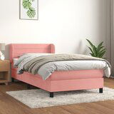 The Living Store Box spring postelja z vzmetnico roza 80x200 cm žamet - Box Spring Postelja, (21492629) Cene