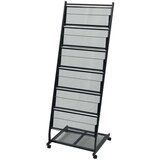 vidaXL Stojalo za Revije 47,5x43x133 cm Črne Barve A4 | Shoptok.si