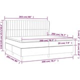  Krevet s oprugama i madracem svjetlosivi 200x200 cm baršunasti | shoptok.hr