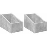  Kutija za LP ploče 2 kom. Betonska siva 18 x 32 x 18 cm | shoptok.hr