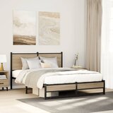 Maison Chic Kovinski Posteljni okvir - Dvoposteljna postelja - Zakonska postelja brez vzmetnice sonoma hrast 140x200 cm, (21694495) | Shoptok.si