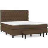  Box spring postelja z vzmetnico temno rjava 160x200 cm blago, (20896306) | Shoptok.si