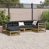  6-dijelni set vrtnih sofa od impregnirane borovine s jastucima | shoptok.hr