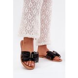 Boto Women's Flat Heeled Slippers with Tulle Bow Black Tanira | shoptok.hr