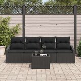vidaXL set od 5 dijelova za vrtno blagovanje s jastučićima crnog poly ratana | shoptok.hr