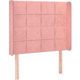  Uzglavlje ružičasto 93x16x118/128 cm baršunasto | shoptok.hr