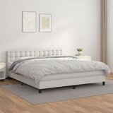 The Living Store Box spring postelja z vzmetnico bel 160x200 cm umetno usnje - Box Spring Postelja, (21516984) Cene