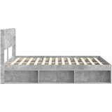  Krevetna konstrukcija s pohranom i uzglavljem Betonska siva 140 x 190 cm | Shoptok.si