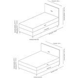Kalune Design Vitalia 120 x 200 - Anthracite Anthracite Single Bed Base & Headboard | ePonuda.com
