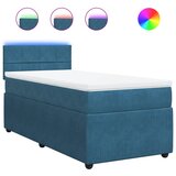 vidaXL Box spring krevet s madracem plavi 90x190 cm baršunasti Cijene