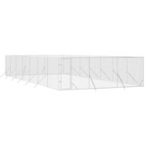 vidaXL Zunanji pasji boks srebrn 6x14x2 m pocinkano jeklo - - Srebrna - 112 - 6 x 14 x 2 m - | Shoptok.si