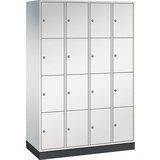 C+P Jeklena omara s predelki z zaklepanjem INTRO, višina predelka 435 mm, ŠxG 1220 x 500 mm, 16 predelkov, korpus svetlo siv, vrata svetlo siva | Shoptok.si