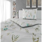 Novel POSTELJNINA Mavie 140/200 cm saten turkizna, bela | Shoptok.si