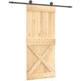  Klizna vrata 90 x 210 cm Čvrsta borovina (neobrađena) | shoptok.hr