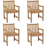 The Living Store Vrtni stoli 4 kosi s črnimi blazinami trdna tikovina - Vrtni Stol, (21468082) | Shoptok.si
