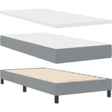  Postelja z vzmetnico z vzmetnico Svetlo siva 100 x 200 cm blago, (5000128384) | Shoptok.si
