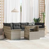  Sjedeća garnitura za vrt 7 pcs Svjetlosiva Tamnosiva Poli ratan | shoptok.hr