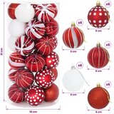  Set božićnih kuglica 30 kom. Crvena i bijela Ø 6 cm Plastika - Crvena i bijela (geometrijski motiv) | shoptok.hr