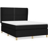  Krevet s oprugama i madracem crni 140 x 190 cm od tkanine | shoptok.hr
