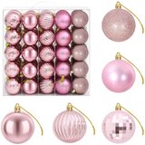  Set božićnih kuglica 75 kom. Ružičasta 6 cm Polistiren | shoptok.hr