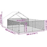 vidaXL Vanjska kućica za pse sa stazom 6x3x1,9 m pocinčani čelik | shoptok.hr
