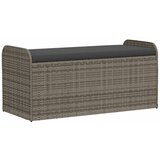  Klupa za pohranu s jastukom siva 115 x 51 x 52 cm od poliratana | Eponuda.ba