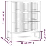  Komoda crna 60 x 30 x 75 cm od konstruiranog drva | shoptok.hr