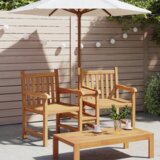 vidaXL Vanjske Stolice Smeđa 152 x 63 x 89 cm Masivna tikovina | shoptok.hr