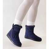  Navy blue snow boots decorated with Khit fur Cijene