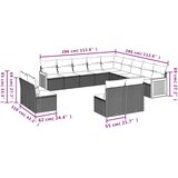  13-dijelni set vrtnih sofa od poliratana s jastucima sivi | shoptok.hr