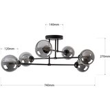  plafonski luster obsidian 6xG9/10W/230V crna/zadimljeno siva | Eponuda.com