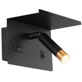  Zidno spot svetlo sa policom i USB punjačem 1xG9/35W/230V crno/zlatno | Eponuda.com