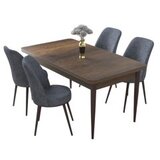 Hanah home set trpezarijski sto i 4 stolice nil baroque fume | ePonuda.com