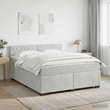  Boxspring krevet s madracem Svjetlosiva 140 x 200 cm Baršun | shoptok.hr