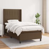  Box spring postelja z vzmetnico temno rjava 90x200 cm blago, (20901561) Cene
