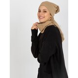 Fashion Hunters Women's camel winter set with inscription | shoptok.hr