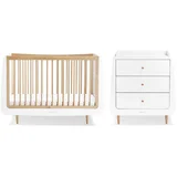 Kot Skandi Set 2u1 - Krevetić + komoda za prematanje - White/Natural