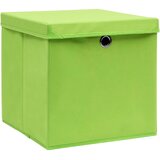  Kutije za pohranu s poklopcima 4 kom zelene 32x32x32 cm tkanina | shoptok.hr