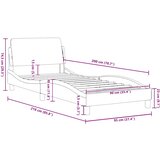  Okvir kreveta s uzglavljem Dover crni 90x200cm od tkanine | shoptok.hr